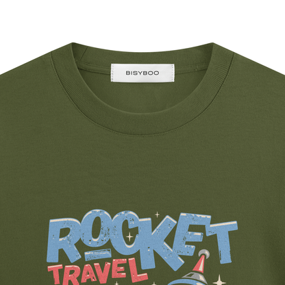 ROCKET TRAVEL TERRY COTTON OVERSIZE T-SHIRT