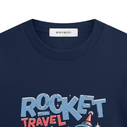 ROCKET TRAVEL TERRY COTTON OVERSIZE T-SHIRT