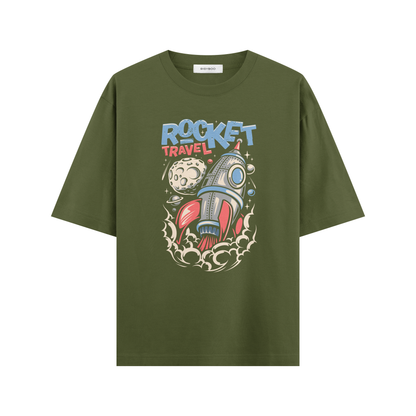 ROCKET TRAVEL TERRY COTTON OVERSIZE T-SHIRT