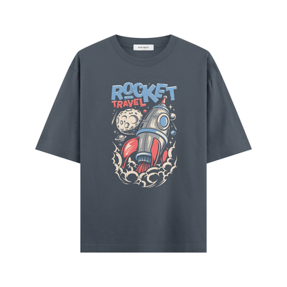 ROCKET TRAVEL TERRY COTTON OVERSIZE T-SHIRT